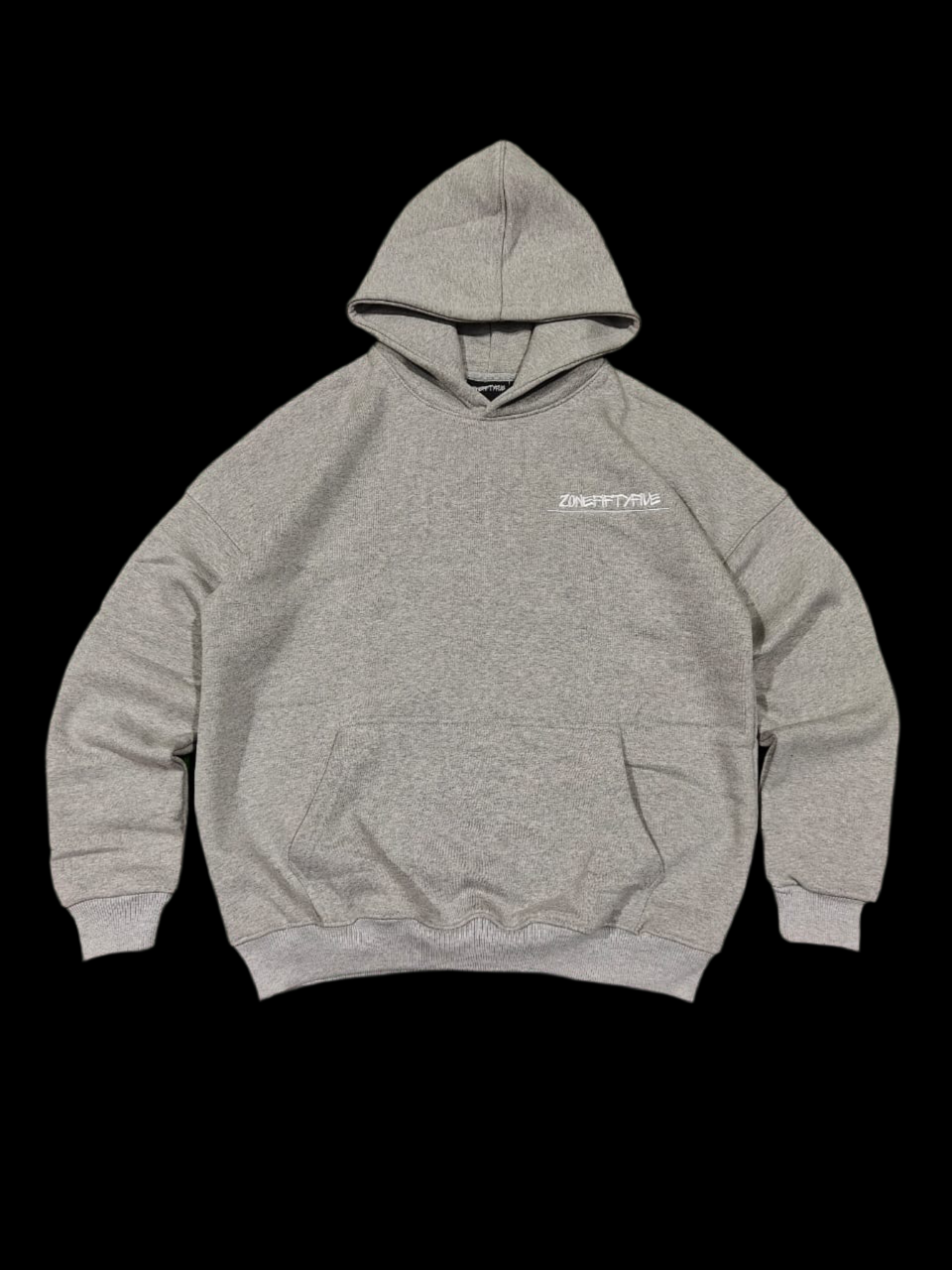 Grey Embroidered hoodie