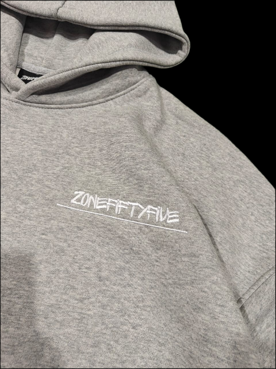 Grey Embroidered hoodie